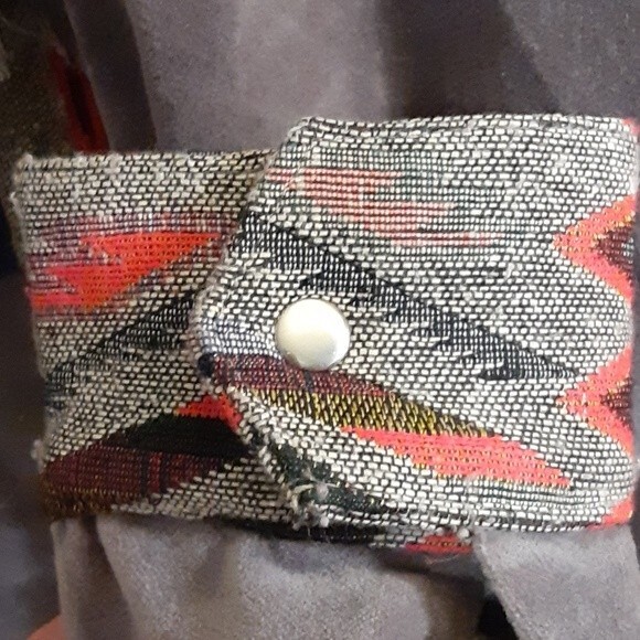 America & Beyond Boho Southwestern Aztec Velvet Parka Jacket Size Large - Picture 6 of 12